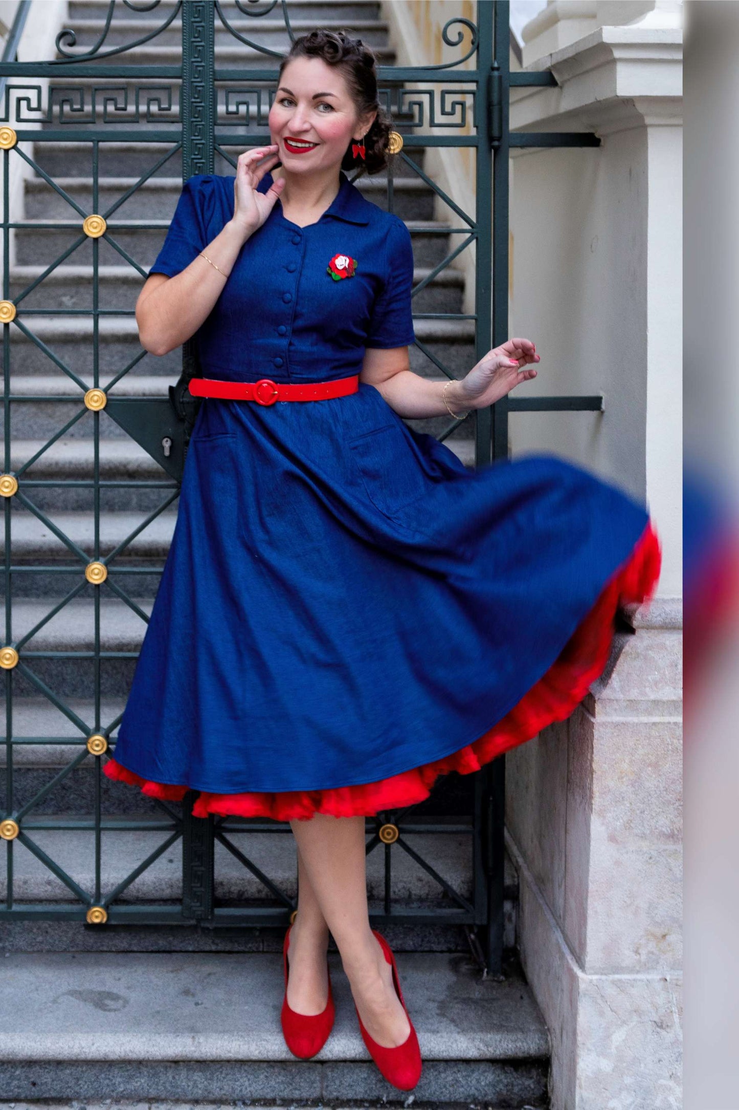 Mabel Denim Midi Shirt Dress