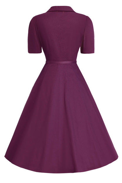 Mabel Purple Midi Shirt Dress
