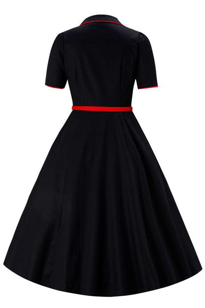 Mabel Rockabilly Midi Shirt Dress With Cherry Embroidery