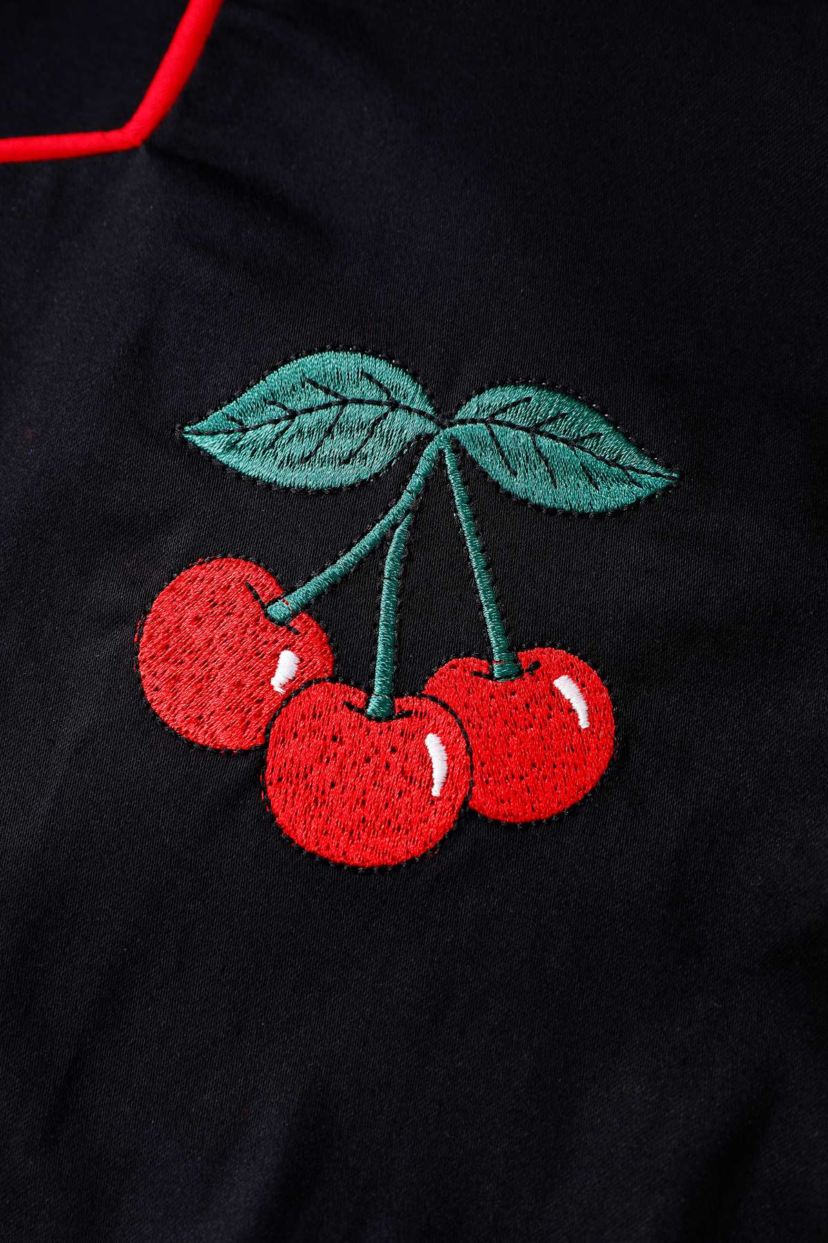 Mabel Rockabilly Midi Shirt Dress With Cherry Embroidery
