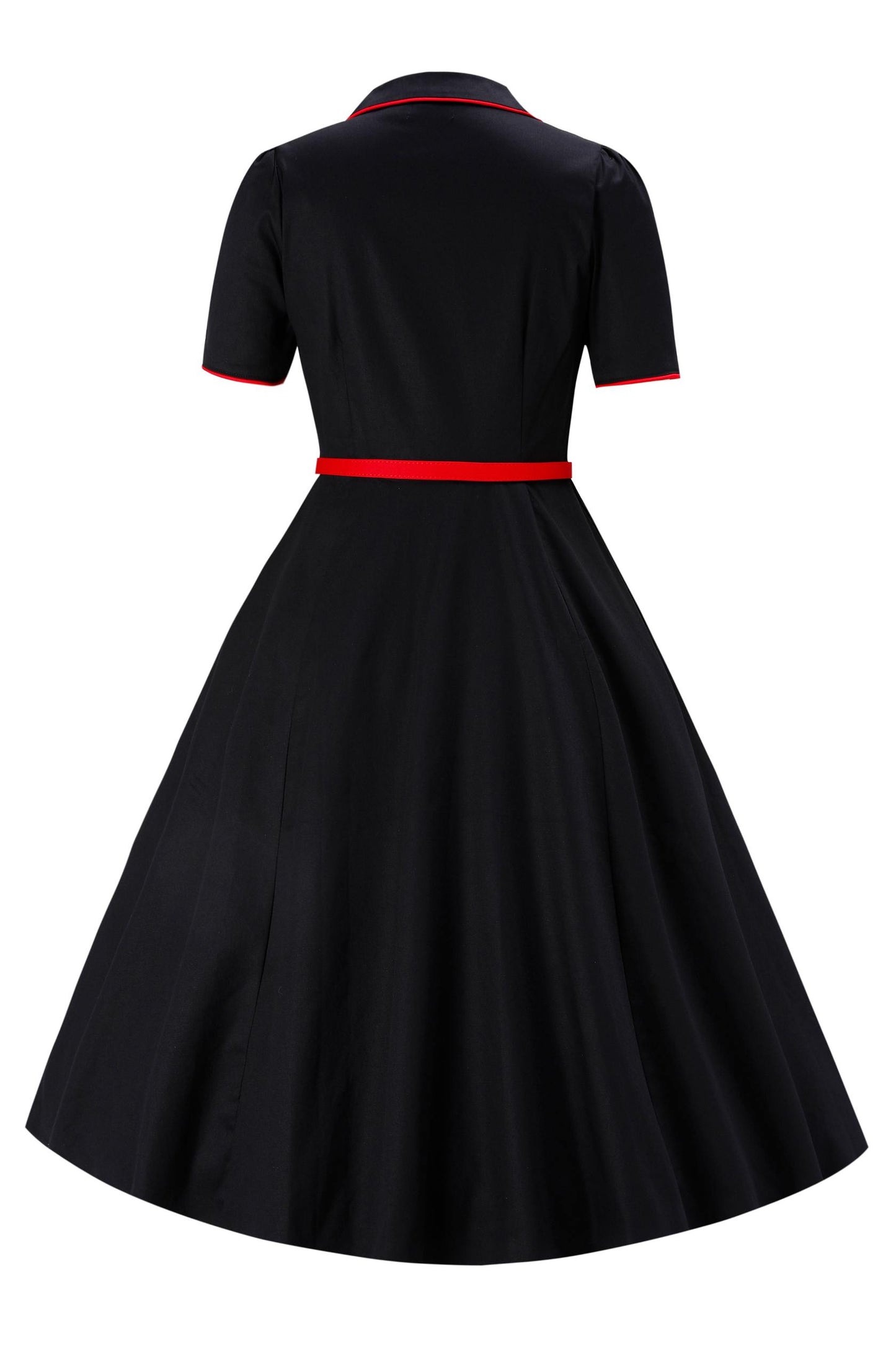 Mabel Rockabilly Shirt Dress With Rose Embroidery