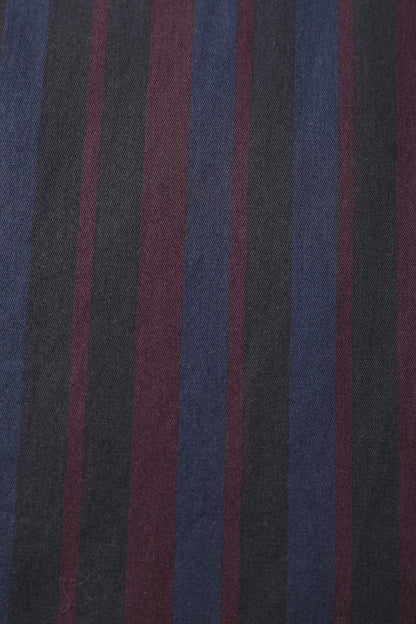 Mabel Rockabilly Striped Shirt Dress In Navy Blue