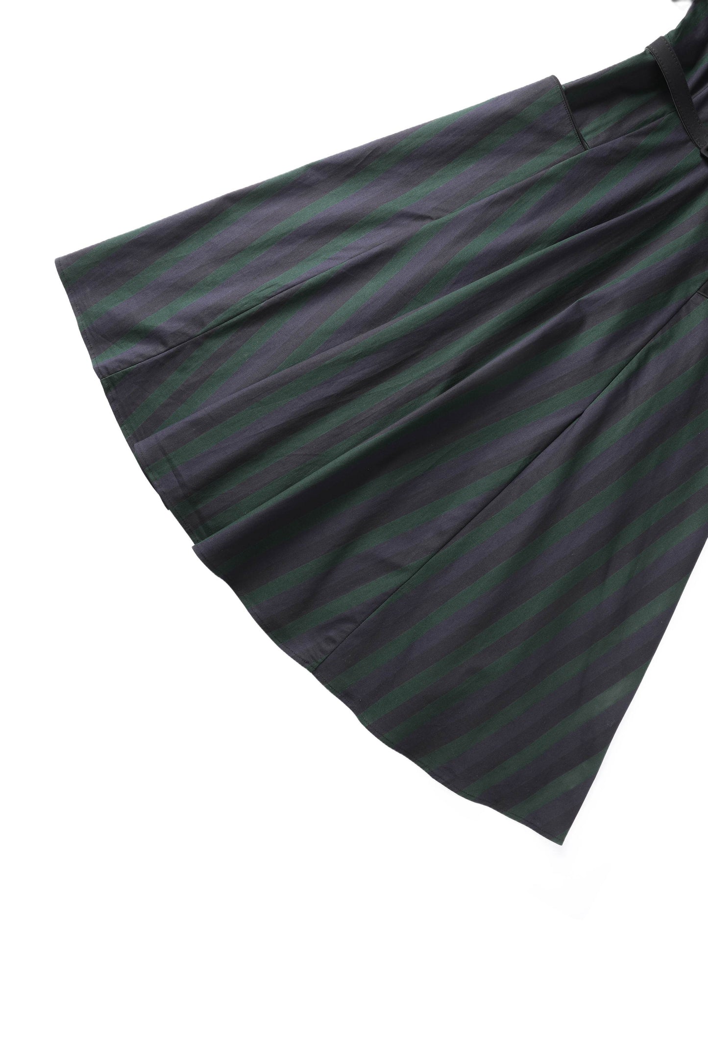 Mabel Rockabilly Striped Shirt Dress In Dark Green