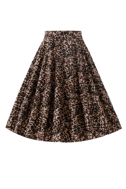 Maisie Leopard Print Full Circle Midi Skirt