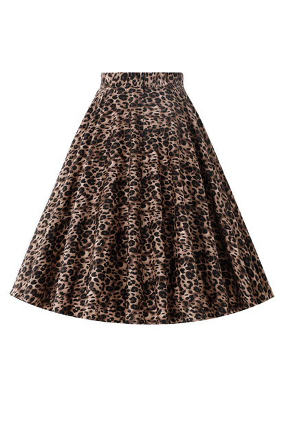 Maisie Leopard Print Full Circle Midi Skirt