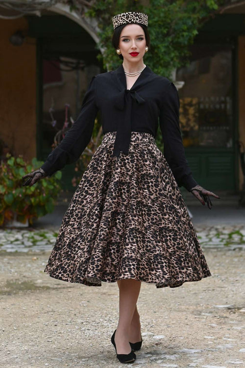 Maisie Leopard Print Full Circle Midi Skirt