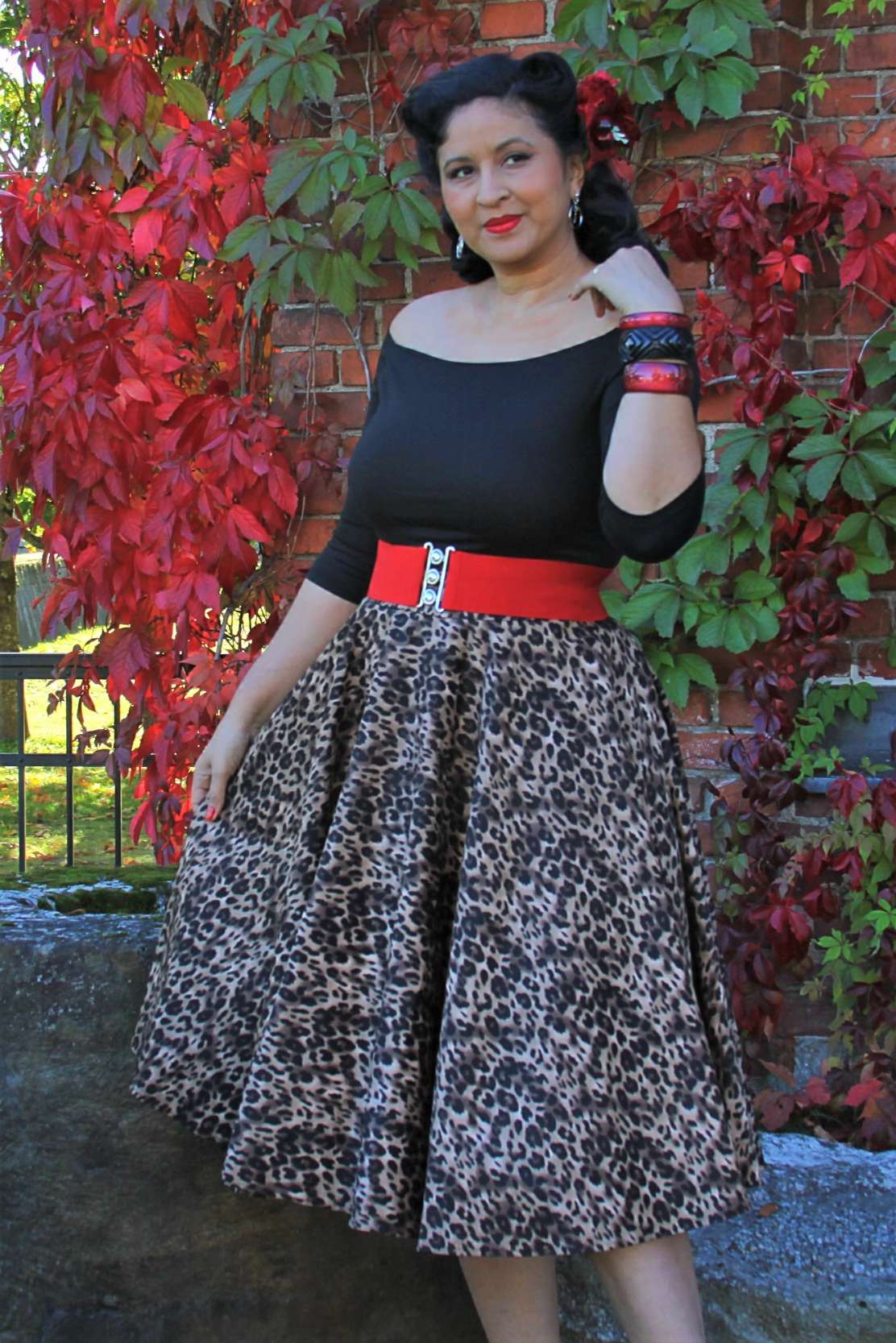 Maisie Leopard Print Full Circle Midi Skirt