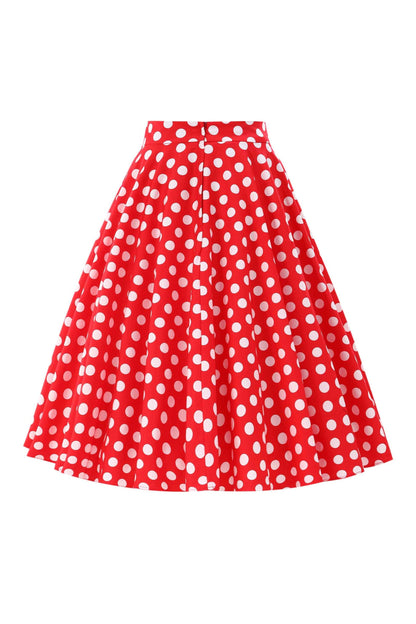 Maisie Red Polka Dot Full Circle Midi Skirt