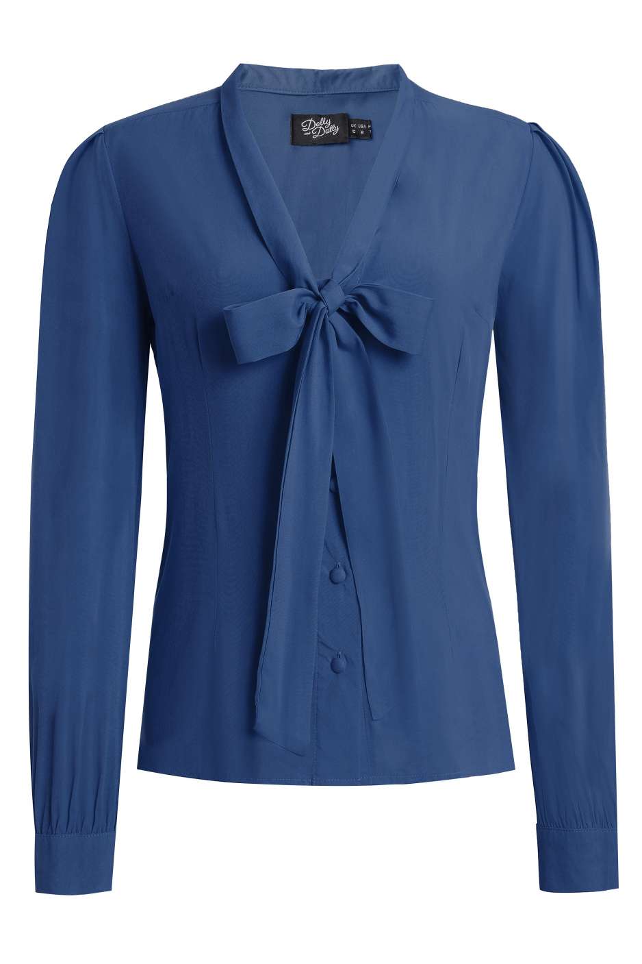 Margaret Long Sleeved Blouse In Royal Blue