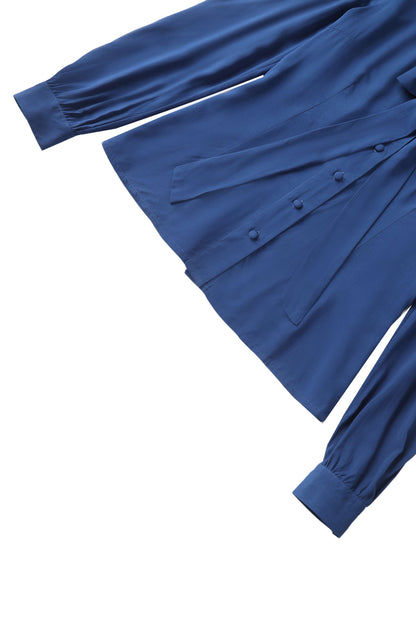 Margaret Long Sleeved Blouse In Royal Blue