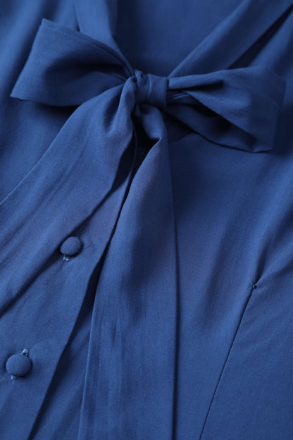 Margaret Long Sleeved Blouse In Royal Blue