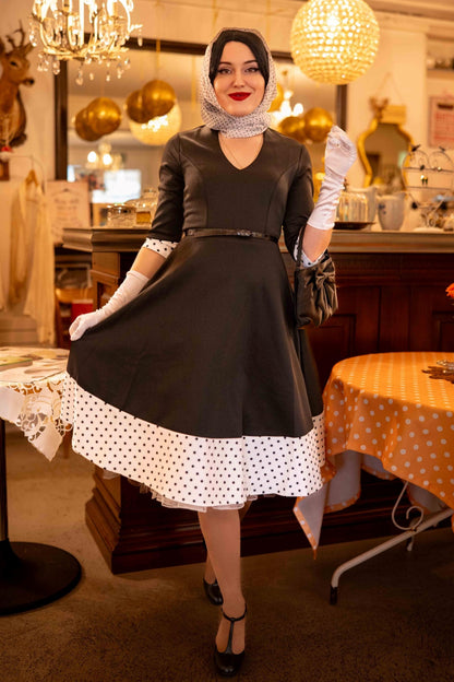 Maria Black Circle Dress With Polka Dots