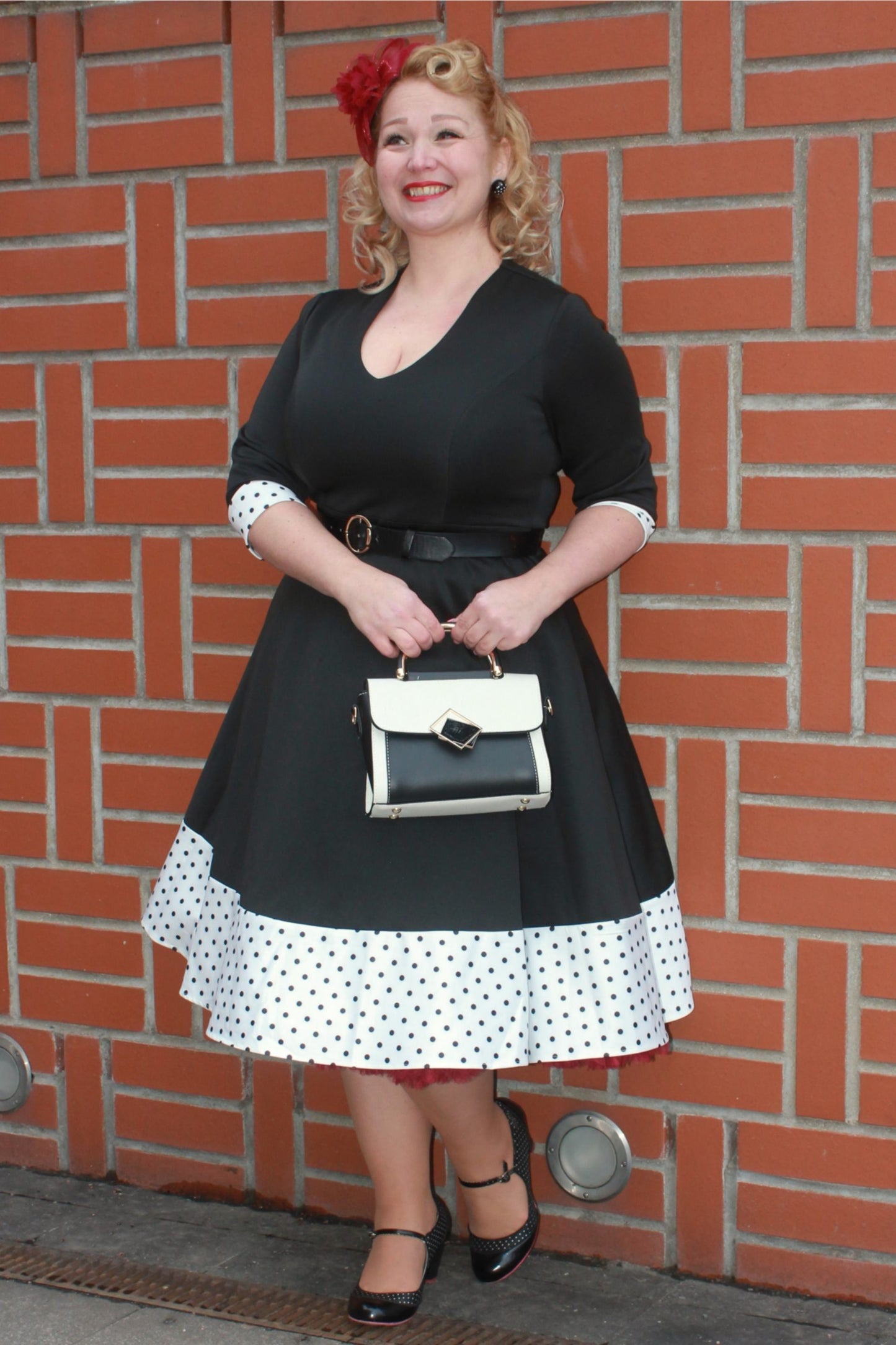 Maria Black Circle Dress With Polka Dots