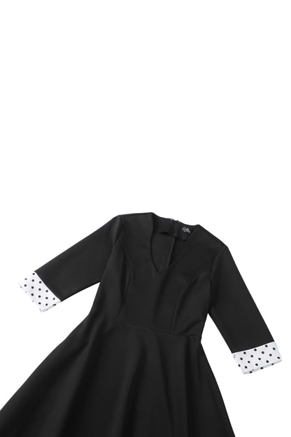 Maria Black Circle Dress With Polka Dots