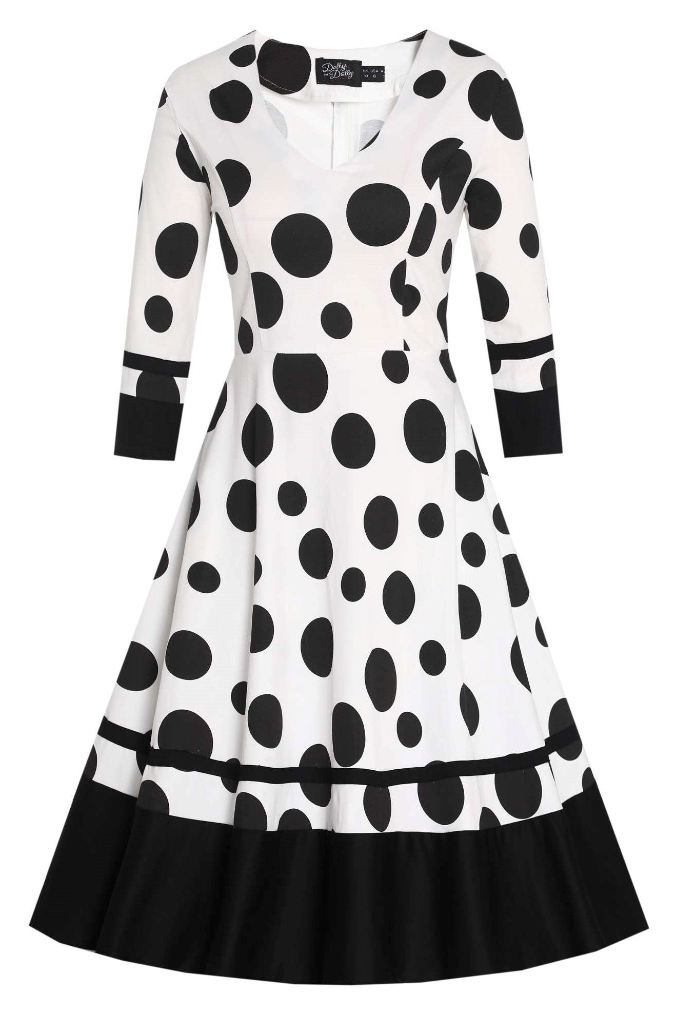 Maria White Circle Dress With Polka Dots