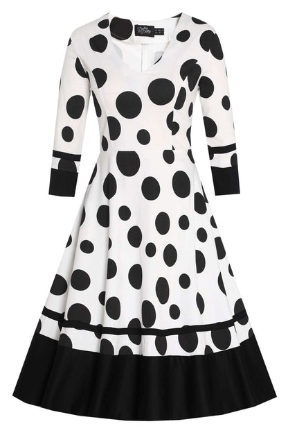 Maria White Circle Dress With Polka Dots