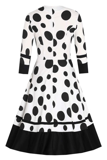 Maria White Circle Dress With Polka Dots