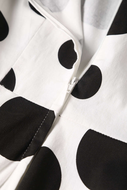 Maria White Circle Dress With Polka Dots