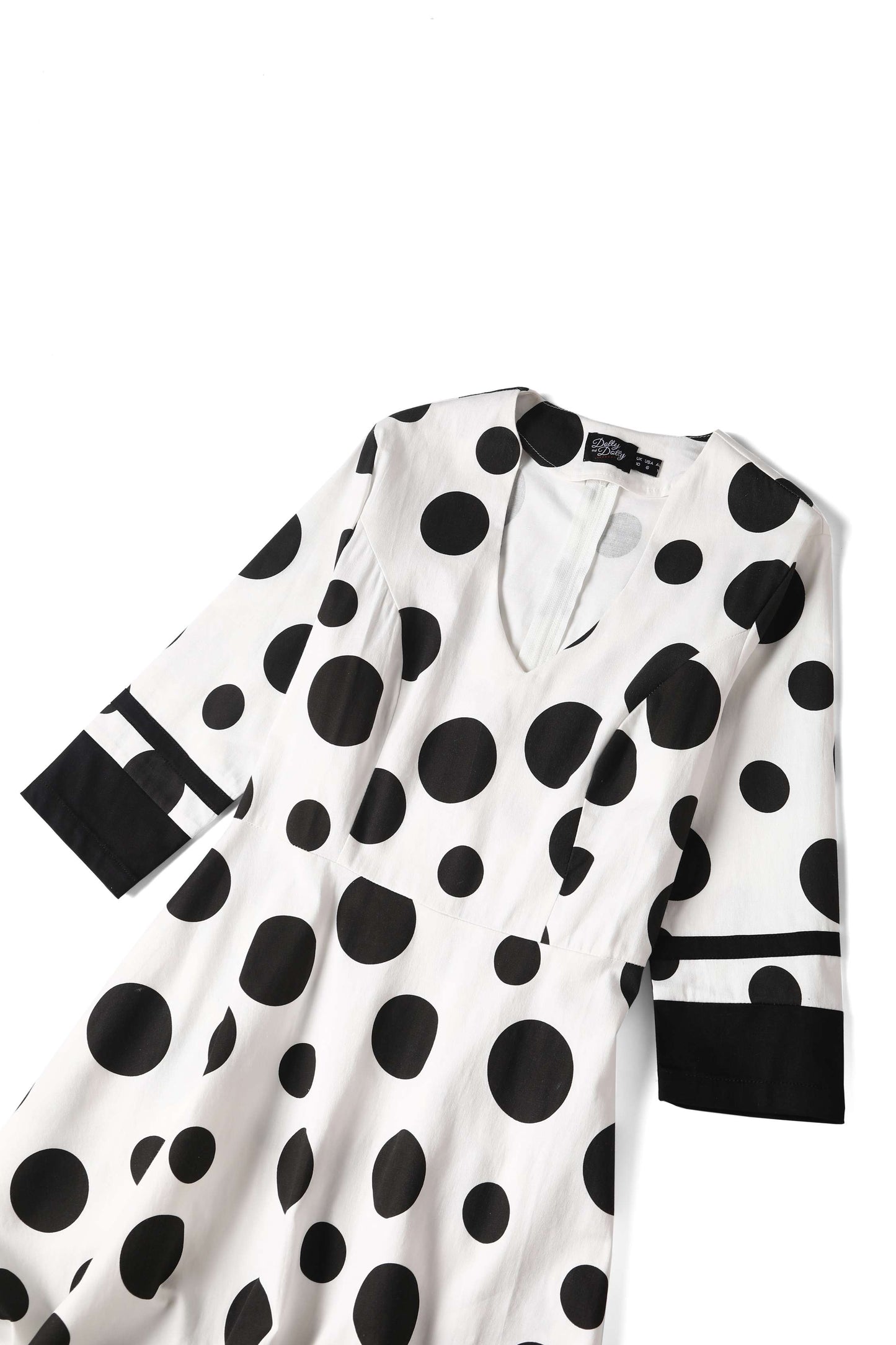 Maria White Circle Dress With Polka Dots