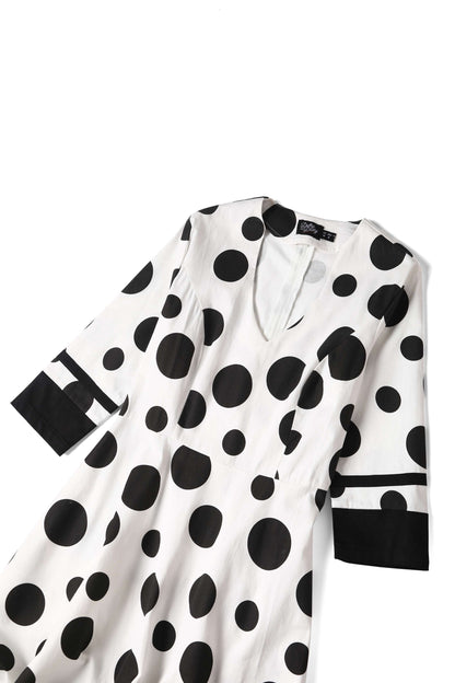 Maria White Circle Dress With Polka Dots