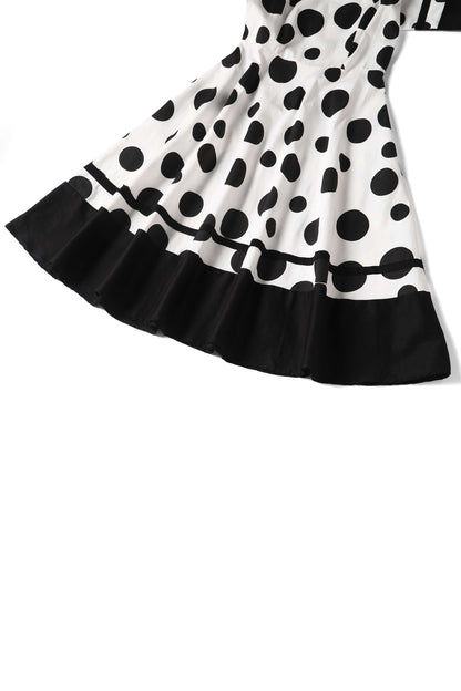 Maria White Circle Dress With Polka Dots