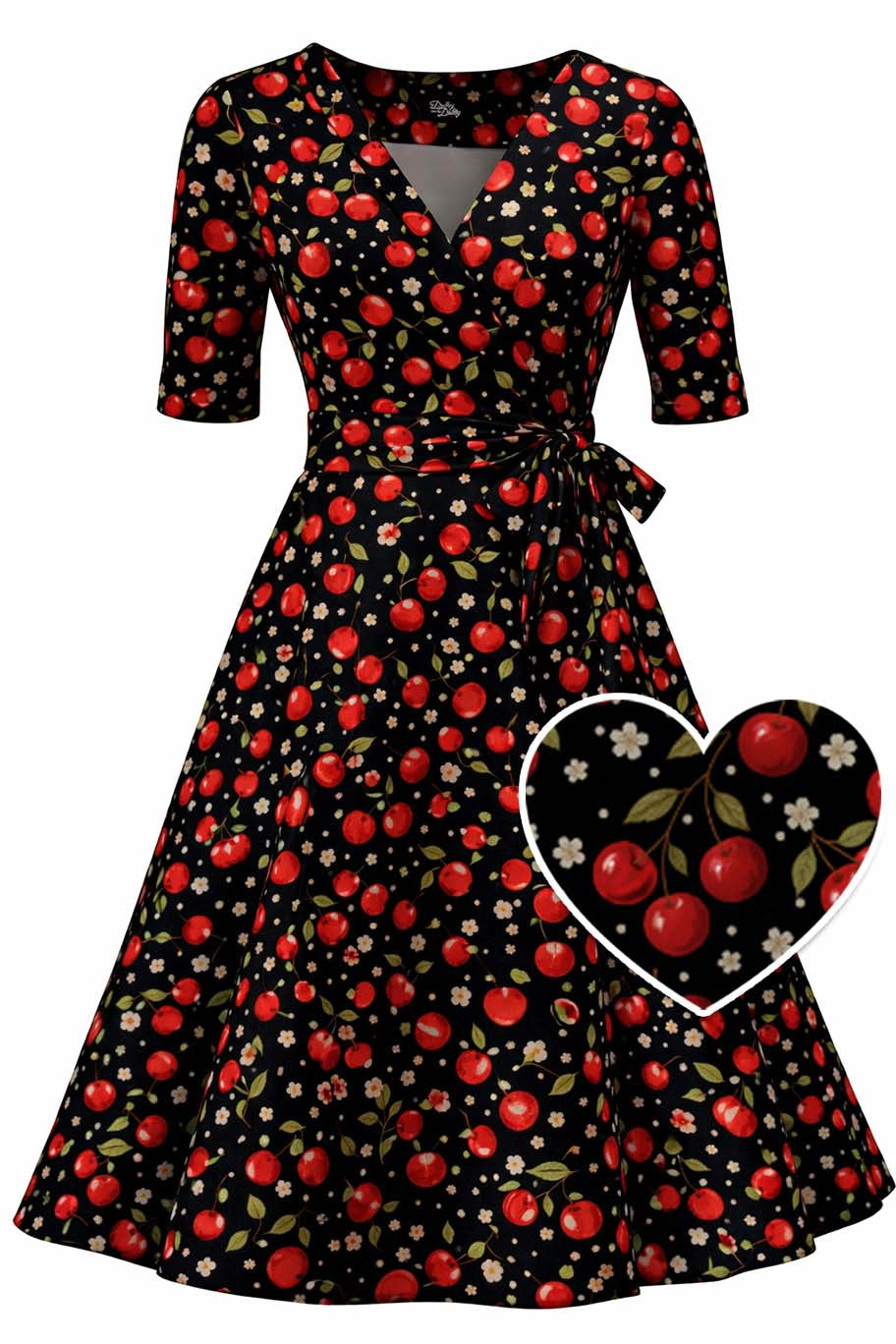 Matilda Rockabilly Cherry Wrap Dress