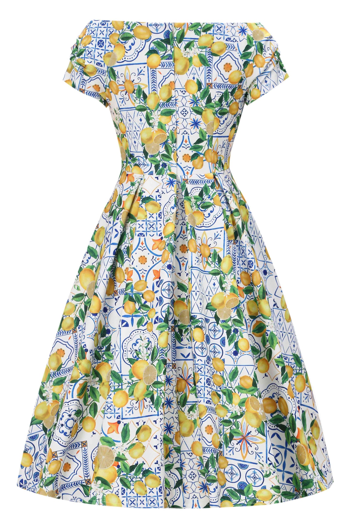 Lily Mediterranean Lemon Off Shoulder Dress