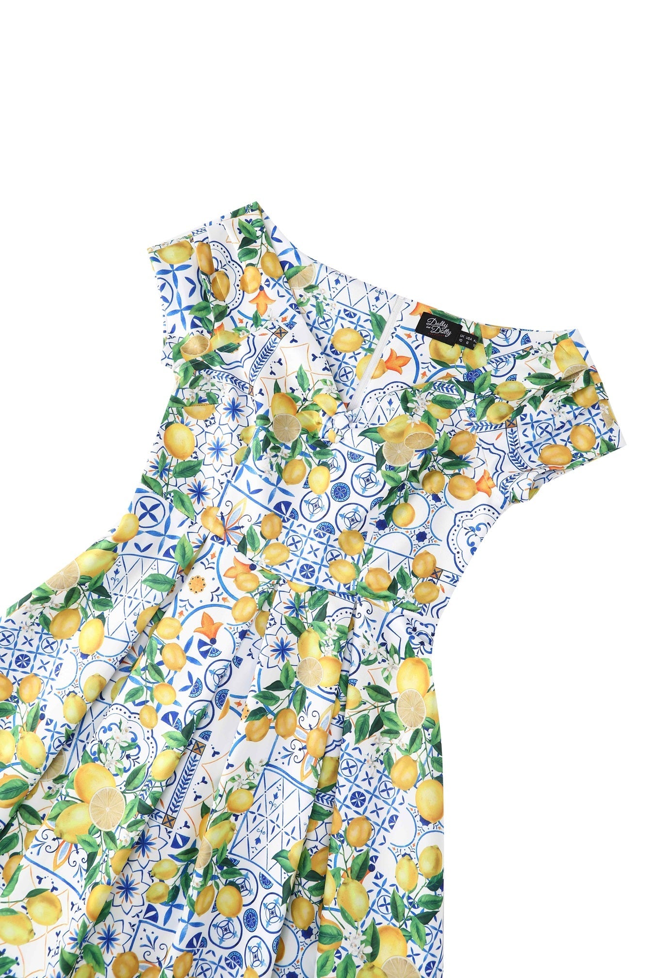 Lily Mediterranean Lemon Off Shoulder Dress