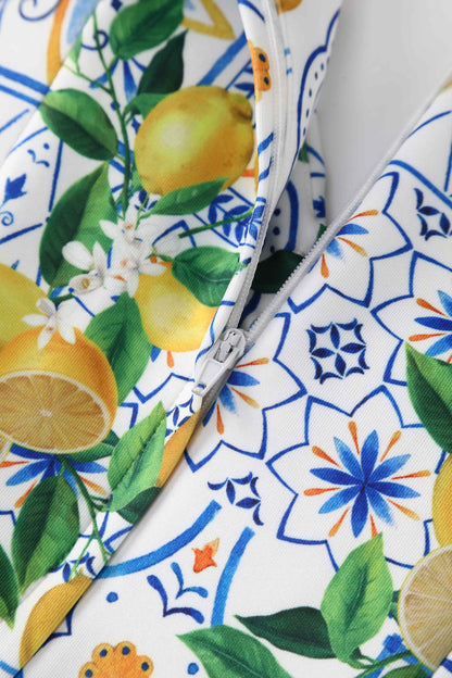 Lily Mediterranean Lemon Off Shoulder Dress