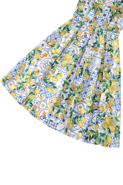 Lily Mediterranean Lemon Off Shoulder Dress