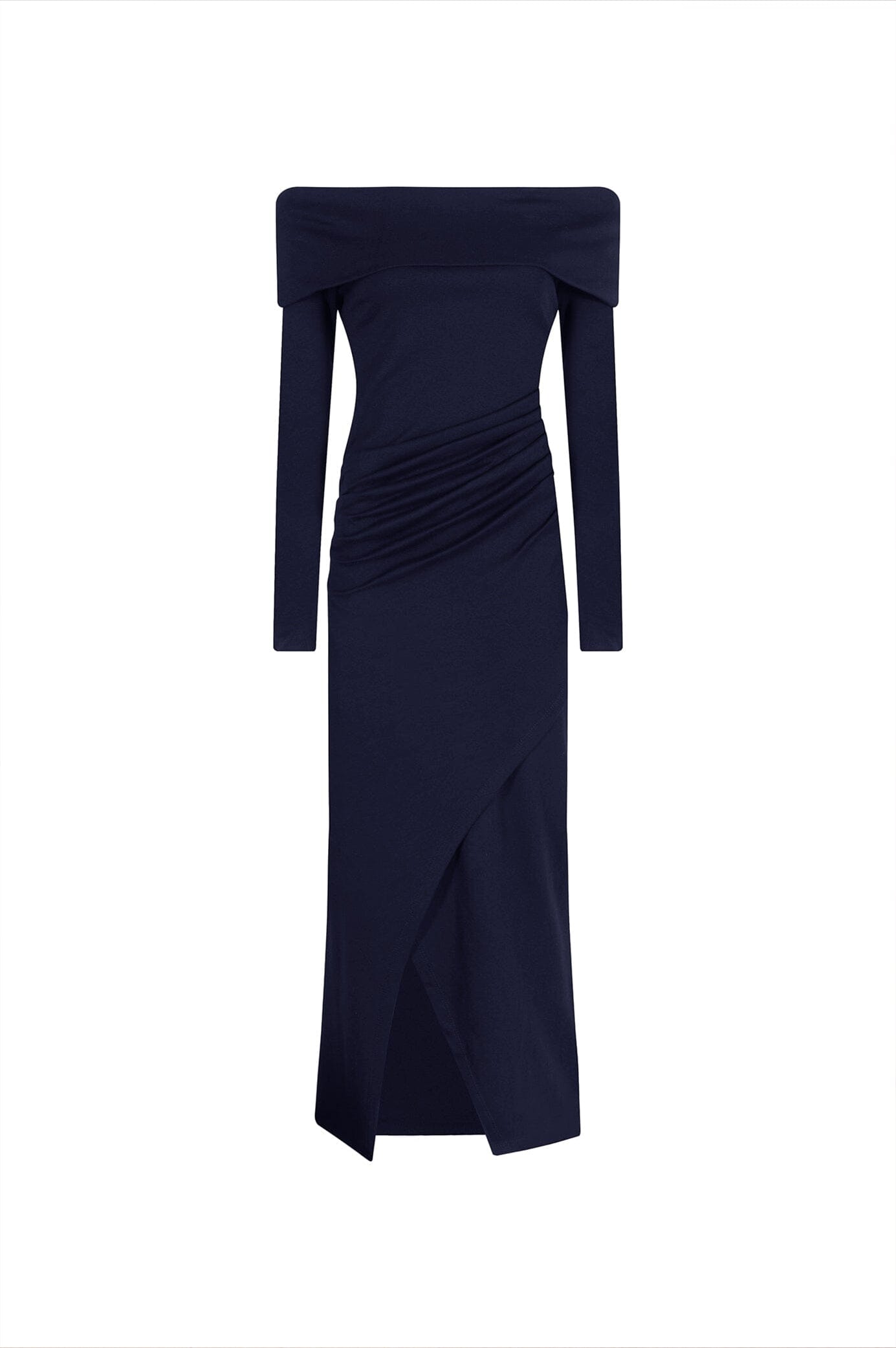 Megan Off Shoulder Midi Dress Navy