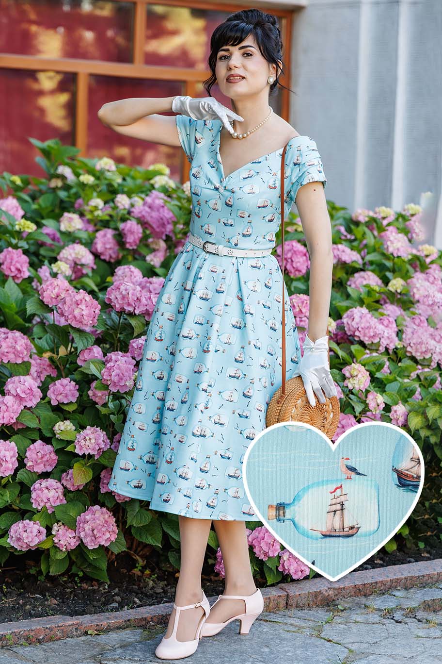 Lily Message In A Bottle Off Shoulder Dress