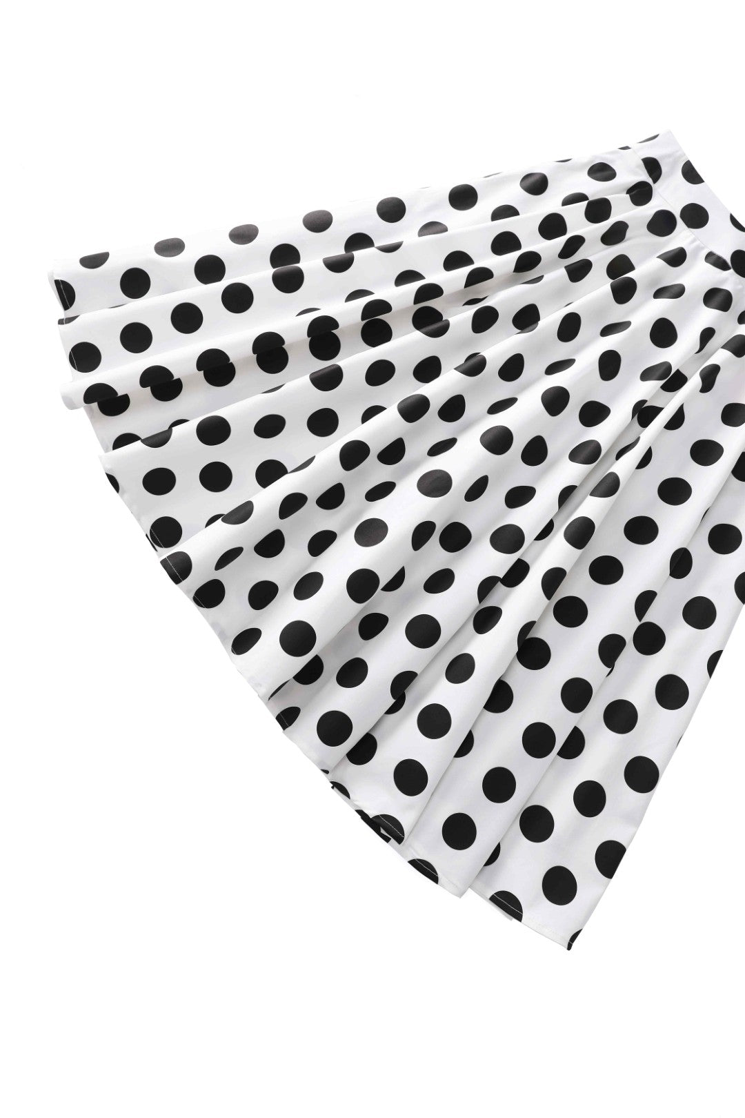 Maisie Polka Dot Full Circle Midi Skirt in White/Black