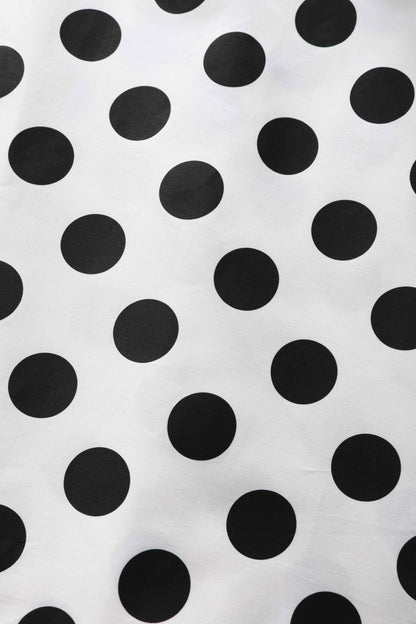 Maisie Polka Dot Full Circle Midi Skirt in White/Black