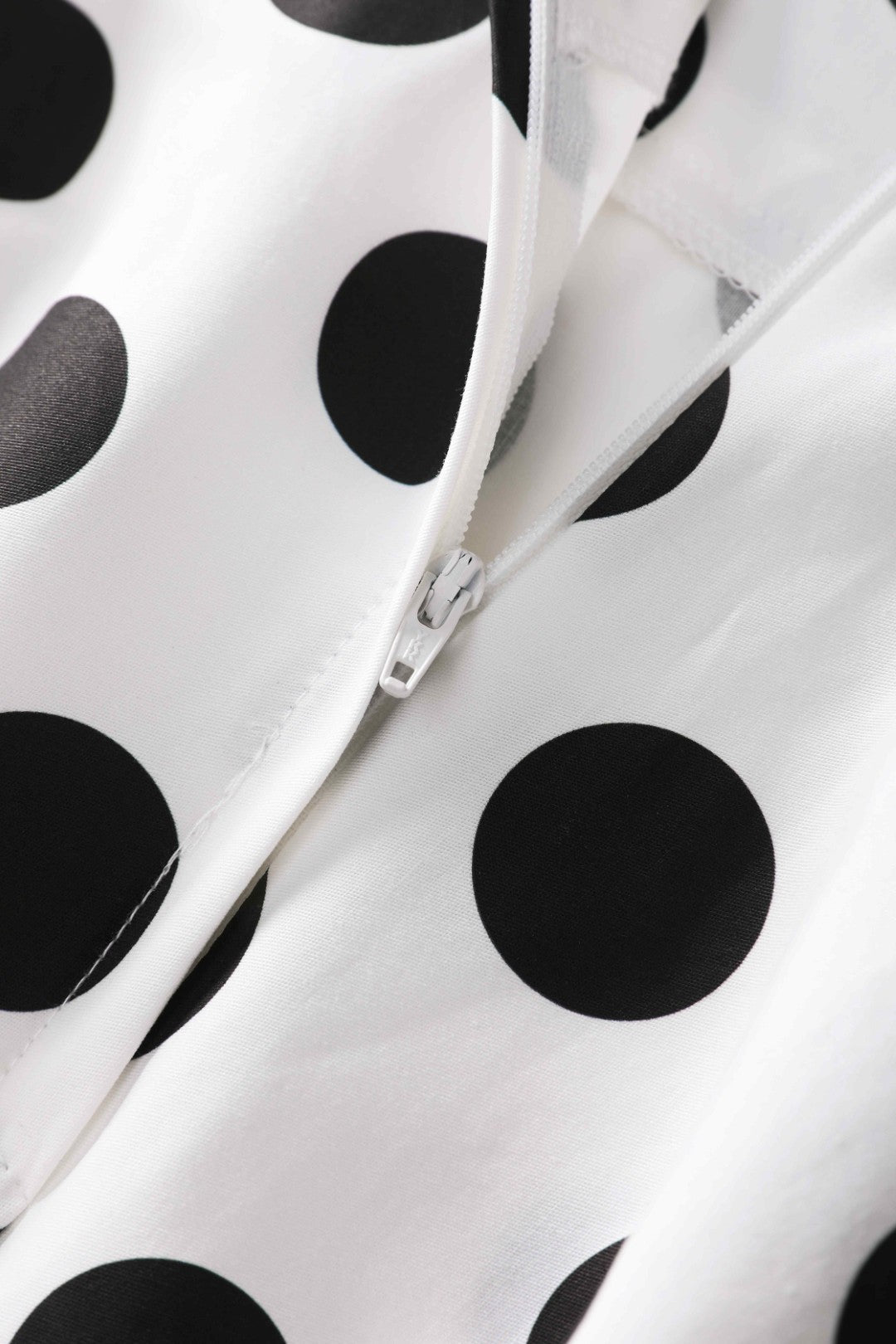 Maisie Polka Dot Full Circle Midi Skirt in White/Black