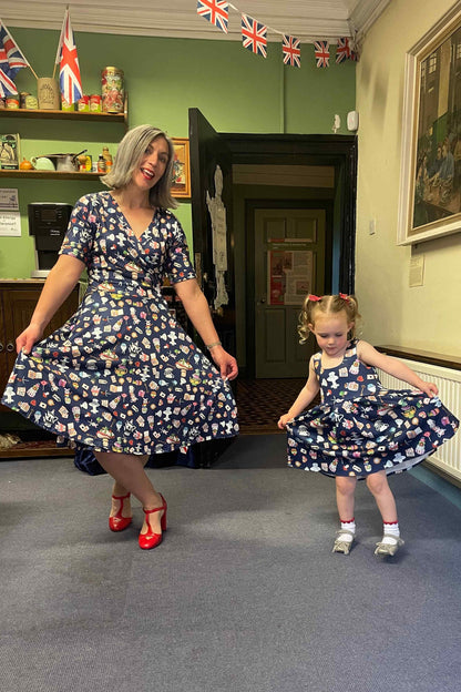 Matilda Navy Blue Wonderland Wrap Dress