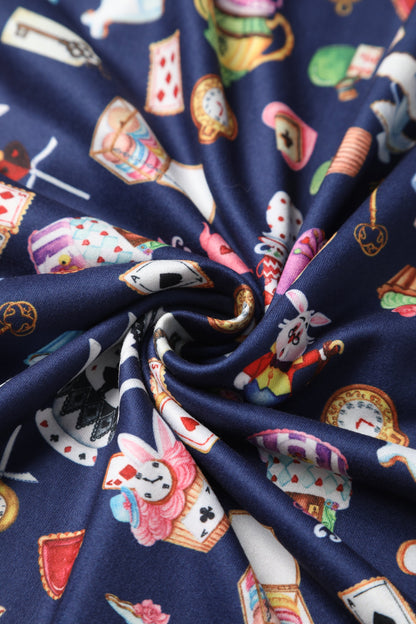 Matilda Navy Blue Wonderland Wrap Dress