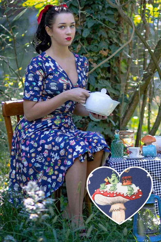 Matilda Navy Blue Wonderland Wrap Dress
