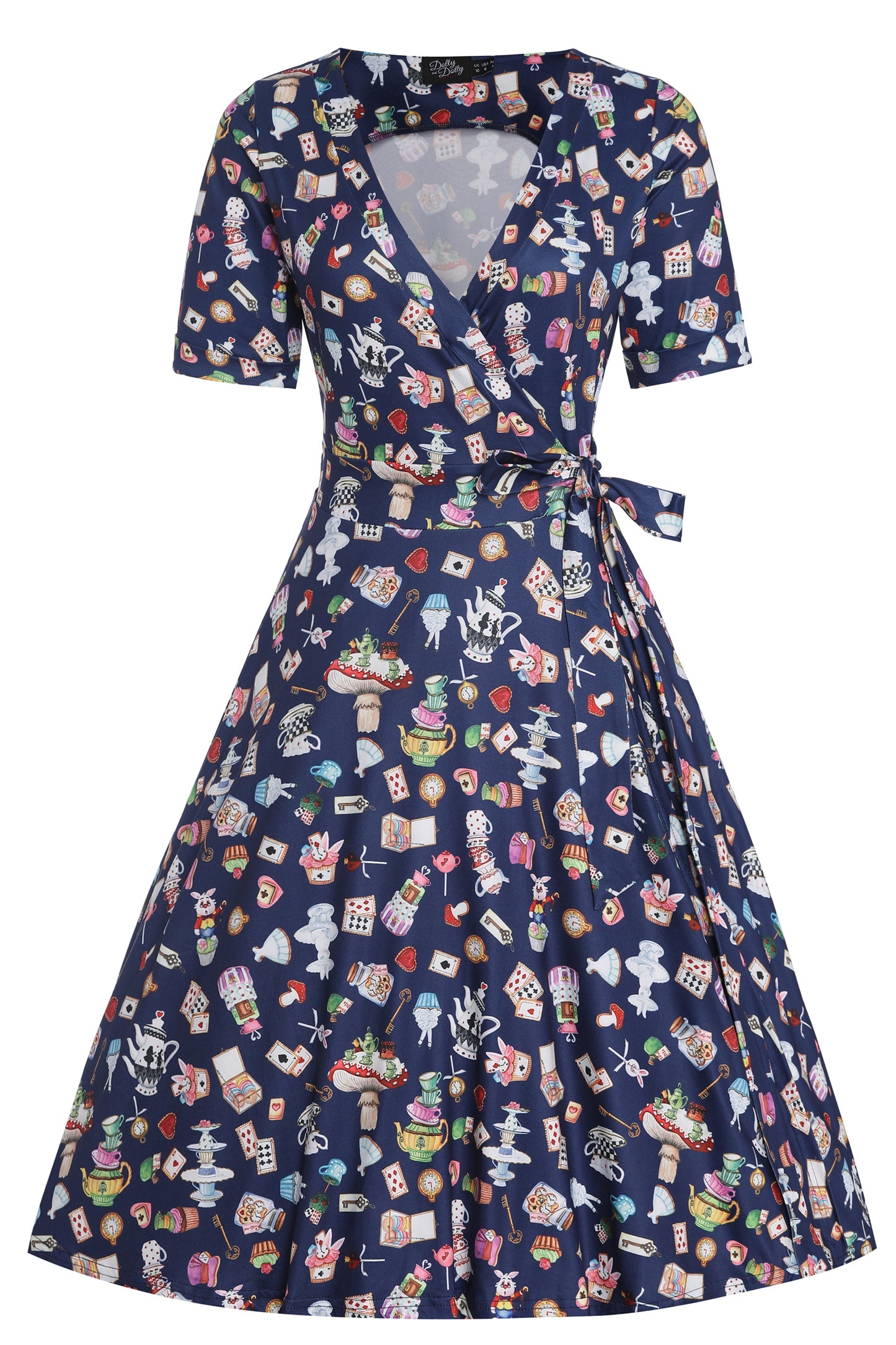 Matilda Navy Blue Wonderland Wrap Dress