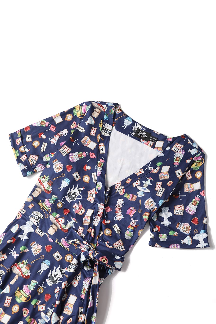 Matilda Navy Blue Wonderland Wrap Dress