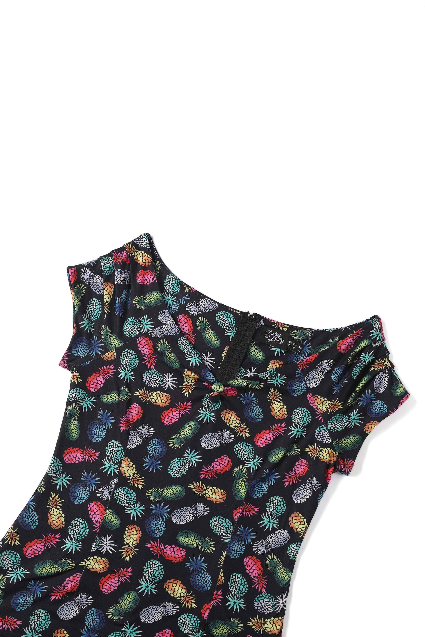 Lilian Off Shoulder Black Pineapple Top