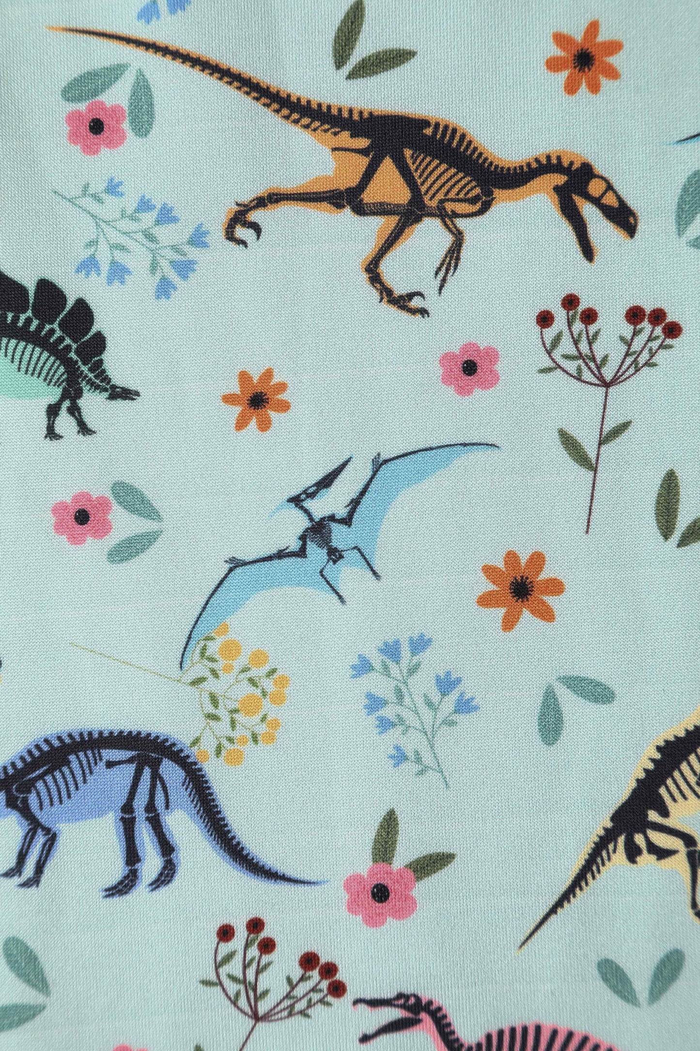 Lily Off Shoulder Midi Dress In Green Dinosaur Fossil Print