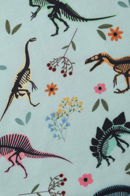 Lily Off Shoulder Midi Dress In Green Dinosaur Fossil Print