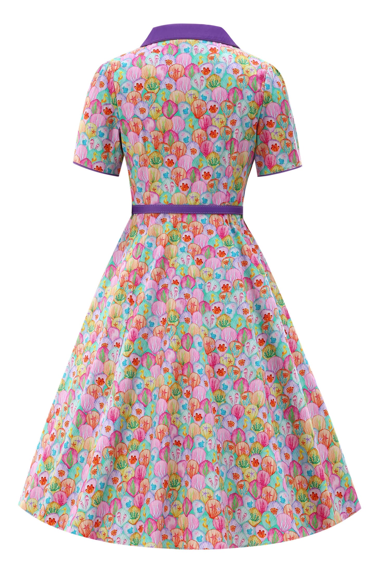 Mabel Pastel Seashell Midi Shirt Dress