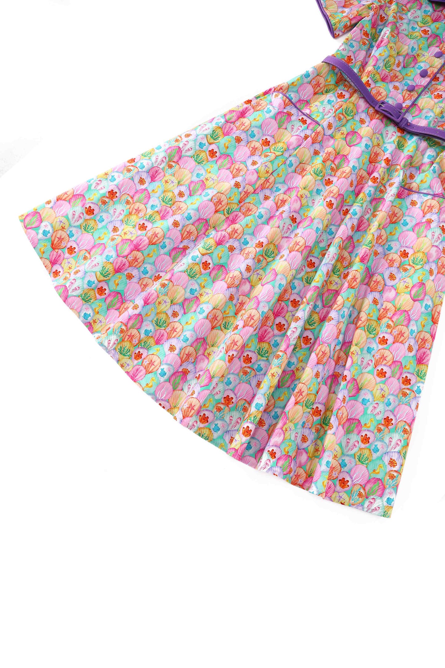 Mabel Pastel Seashell Midi Shirt Dress