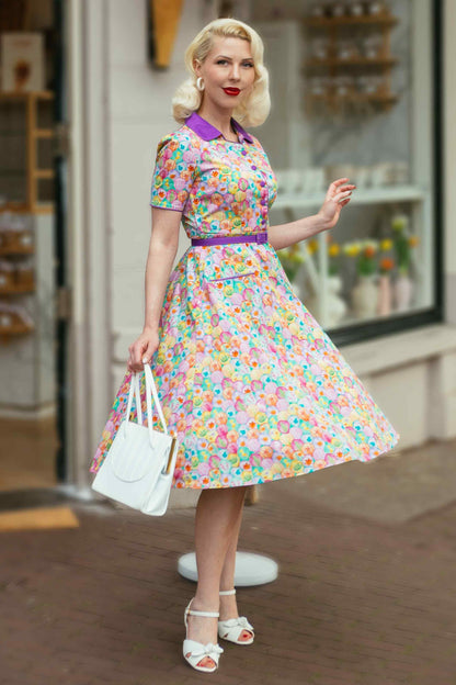 Mabel Pastel Seashell Midi Shirt Dress