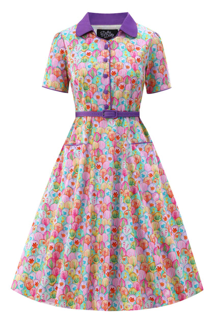 Mabel Pastel Seashell Midi Shirt Dress