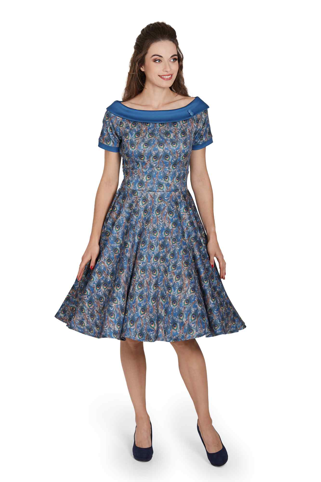 Darlene Peacock Feather Swing Dress