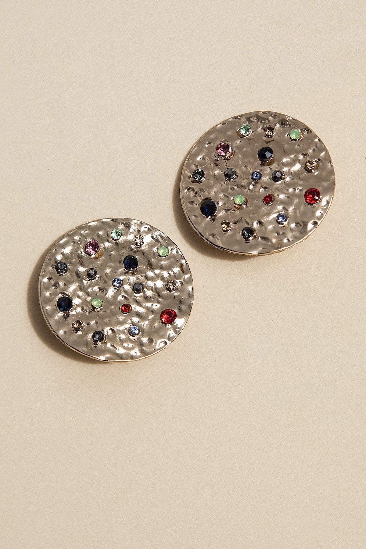 Pendientes Disco Dorado & Esmalte Multicolor · Ipanema ·