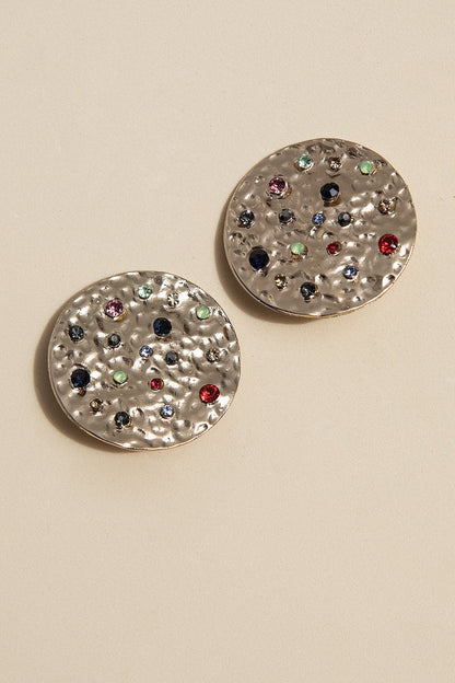 Pendientes Disco Dorado & Esmalte Multicolor · Ipanema ·